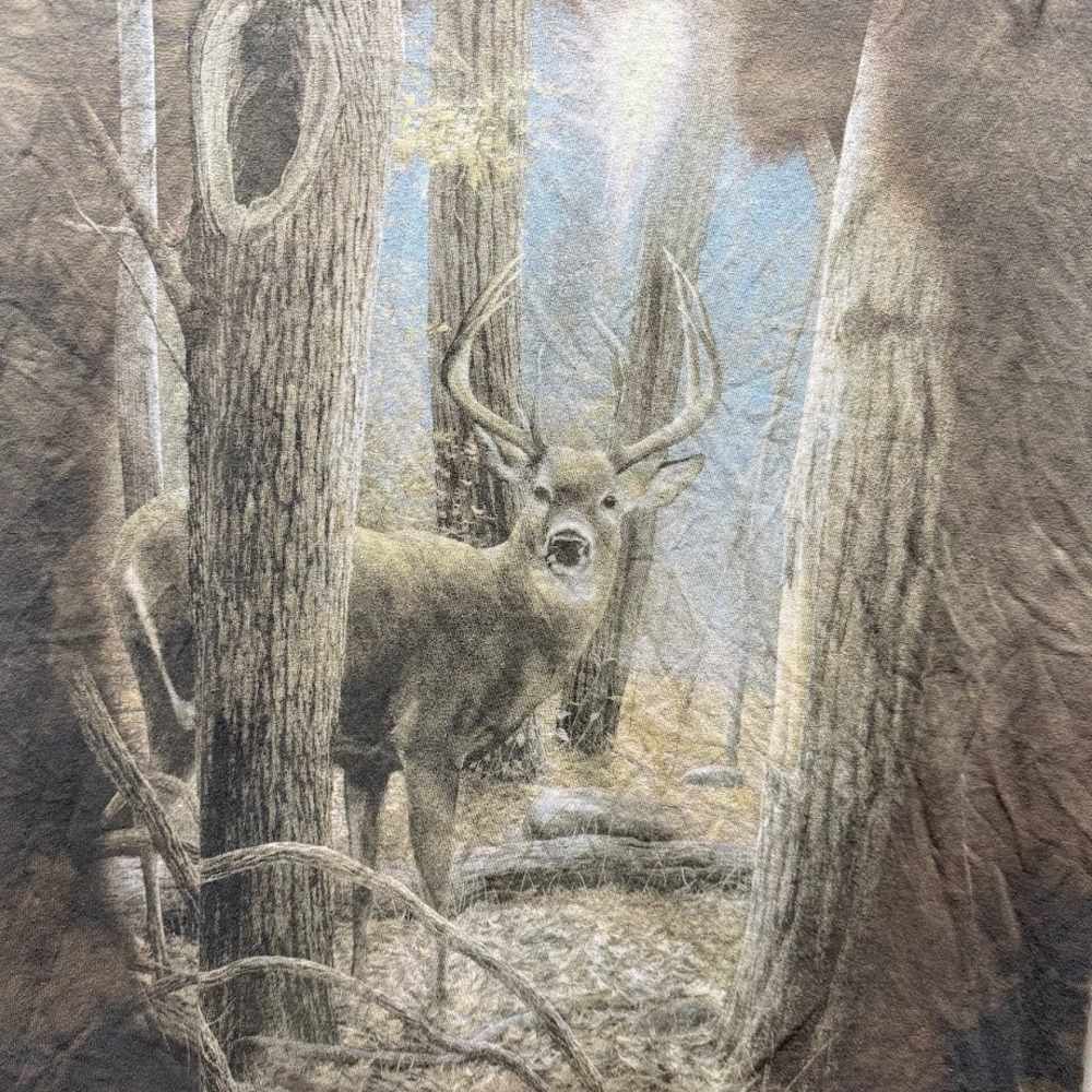 The Mountain Mens Buck Deer Forest Graphic Tie Dye T-Shirt Brown Large - Picture 2 of 4